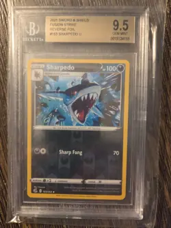 2021 Pokemon Sword & Shield Reverse Foil Sharpedo - BGS 9.5 GEM MINT - Image 1