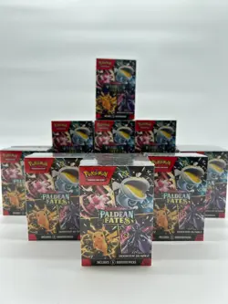 Lot of (12) Pokemon TCG Scarlet & Violet Paldean Fates Booster Bundles SEALED - Image 1