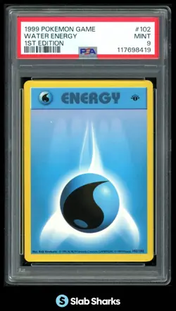1999 POKEMON SET 1ST EDITION #102/102 WATER ENERGY PSA 9 - Image 1