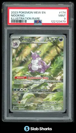 2023 POKEMON SV 151 - MEW EN #174/165 NIDOKING ILLUSTRATION RARE PSA 9 - Image 1