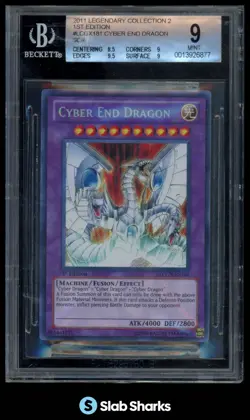 2011 YU-GI-OH! LEGENDARY COLLECTION 2: 1ST EDITION CYBER END DRAGON SCR BGS 9 - Image 1