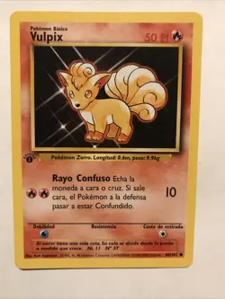 Pokemon TCG Vulpix Base Set 68/102 Regular 1st Edition Common Spanish Card - Image 1