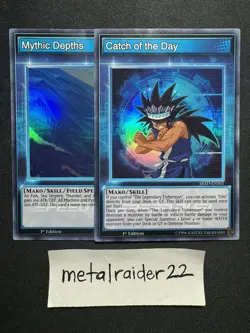Yugioh Mythic Depths Catch of the Day Skill cards SBAD-ENS02 SBAD-ENS03 NM 1st - Image 1