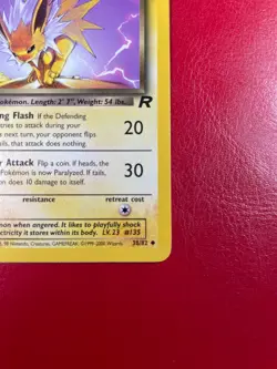 Dark Jolteon 38/82 Team Rocket Regular First Edition Pokemon Card - Image 3