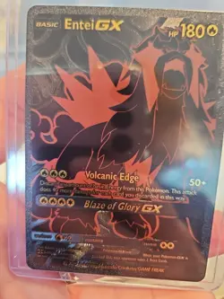 Entei GX Black Foil Fan Art Premium Textured Collector Card - Image 1