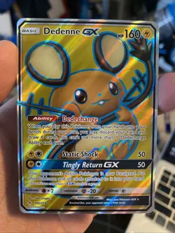 Dedenne GX 195/214 Unbroken Bonds Full Art Ultra Rare Holo Pokemon Card NM - Image 1