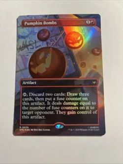 Pumpkin Bombs (Borderless) - Marvel's Spider-Man Foil MTG Plus Bonus Card!!! - Image 1