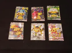 6Pikachu Pokemon Card Holo GX VSTAR VMAX GX EX Cosplay Art - Image 1
