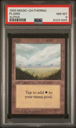 Plains (A) - Alpha - MTG - NM to Mint - PSA 8. More MTG in Store - Image 1