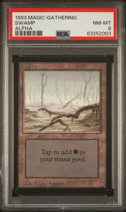 Swamp (A) - Alpha - MTG - NM to Mint - PSA 8. More MTG in Store - Image 1