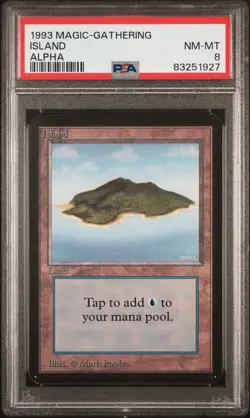 Island (Blue) - Alpha - MTG - NM to Mint - PSA 8. See MTG in store. - Image 1