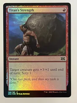 Titan's Strength Double Masters 2022 Foil MTG NM - Image 1