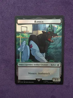 MTG Magic Transformers Commander FOIL Ravage / Powerstone Token - Image 1