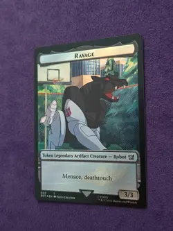 MTG Magic Transformers Commander FOIL Ravage / Powerstone Token - Image 2