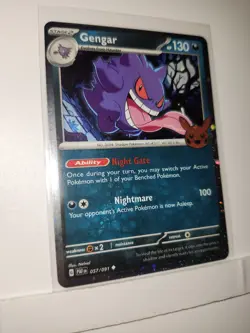 Pokemon Gengar 057/091 Trick Or Trade 2024 Swirl On Face Holo Bleed Error Rare - Image 2