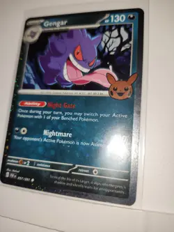 Pokemon Gengar 057/091 Trick Or Trade 2024 Swirl On Face Holo Bleed Error Rare - Image 3
