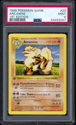 PSA 9 ARCANINE #23 1ST EDITION BASE SET 1999 POKEMON - Image 1
