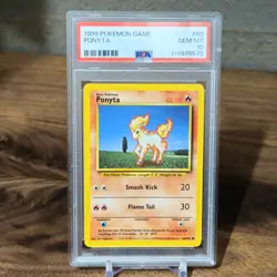 1999 POKEMON GAME BASE SET 60 PONYTA PSA 10 GEM MINT - Image 1