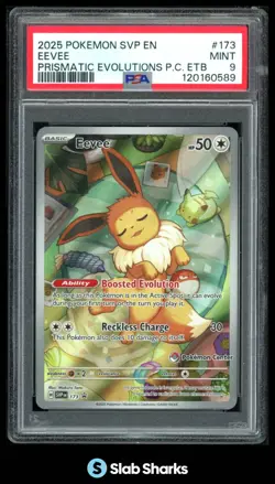 2025 POKEMON SV BLACK STAR PROMOS - SVP EN #173 EEVEE POKEMON CENTER ETB PSA 9 - Image 1