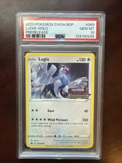Pokemon Lugia Vivid Voltage Prerelease Holo Promo SWSH069 PSA 10 MINT - Image 1