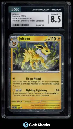 2025 POKEMON SVP EN BLACK STAR PROMOS #169 JOLTEON PRISMATIC POSTER CGC 8.5 - Image 1