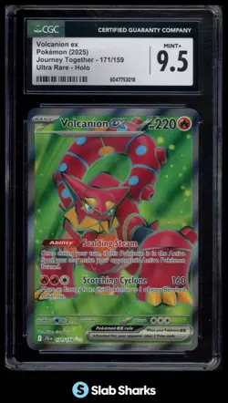 2025 POKEMON JOURNEY TOGETHER #171/159 VOLCANION EX ULTRA RARE HOLO CGC 9.5 - Image 1