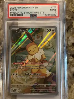 2025 EEVEE POKEMON SVP EN BLACK STAR PROMO PRISMATIC EVOLUTIONS ETB PSA 9 - Image 2