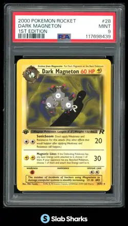 2000 POKEMON TEAM ROCKET 1ST EDITION #28/82 DARK MAGNETON PSA 9 - Image 1