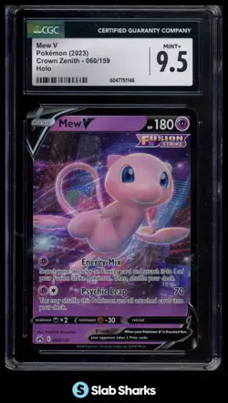 2023 POKEMON SWORD & SHIELD CROWN ZENITH #060/159 MEW V HOLO CGC 9.5 - Image 1