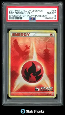 2011 POKEMON CALL OF LEGENDS #89/95 FIRE ENERGY PROMOS HOLO PSA 8 - Image 1