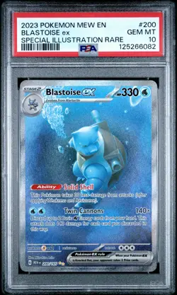 2023 POKEMON MEW EN-151 SPECIAL ILLUSTRATION RARE #200 BLASTOISE EX PSA 10 - Image 1
