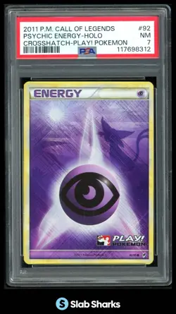 2011 POKEMON CALL OF LEGENDS #92/95 PSYCHIC ENERGY HOLO CROSSHATCH PLAY! PSA 7 - Image 1