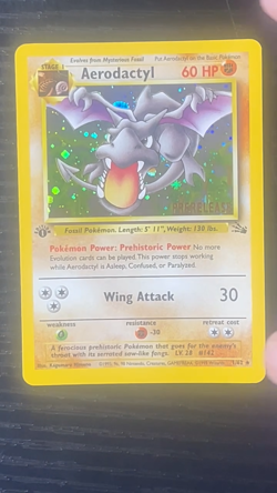 Pokemon TCG RARE COSMOS Aerodactyl Prerelease Promo Holo Foil Near Mint European - Image 2