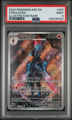 2024 POKEMON SSP EN-SURGING SPARKS ILLUSTRATION RARE #197 CERULEDGE PSA 9 - Image 1