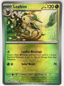 Leafeon NM Master Ball Pattern 005/131 Sv: Prismatic Evolutions Pokemon TCG Holo - Image 1