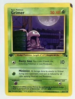 Grimer 48/62 1st Edition Fossil Pokemon TCG Regular Common HP - Image 1
