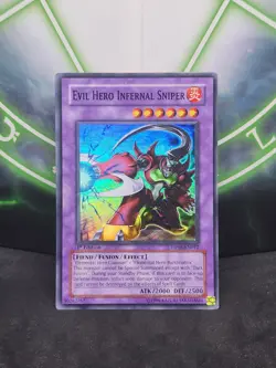 Yugioh Evil Hero Infernal Sniper DP06-EN012 Super Rare 1st Edition NM - Image 1