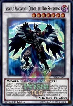 1st ed Assault Blackwing - Chidori the Rain Sprinkling super SHVI-EN051 Yugioh - Image 1