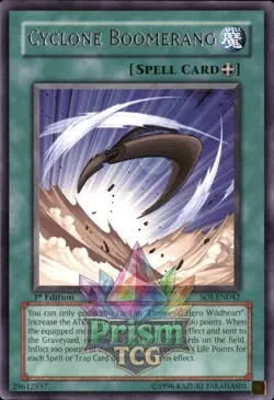 1st ed Cyclone Boomerang rare SOI-EN042 Yugioh - Image 1