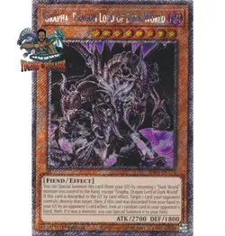 Yugioh! 1x Grapha, Dragon Lord of Dark World RA04-EN159 Platinum Secret Rare NM - Image 1