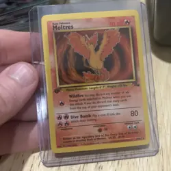 Pokemon TCG Base Set First Edition Moltres Fossil Non-Holo Card 27/62 - Image 1