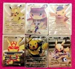 Pikachu "disguise" Gold Foil Fan Art Card lot of 6- NM/M - Image 1