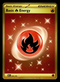 Basic Fire Energy 230/197 Secret Rare Obsidian Flames Pokemon Card - Image 1