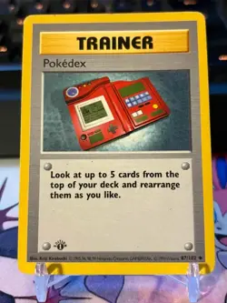 Pokemon Pokedex 087/102 First 1st Edition Base Set Shadowless LP Card - Image 1