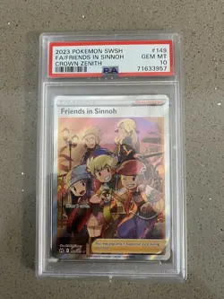 Friends in Sinnoh Pokemon Card (Crown Zenith 149/159) Full Art GEM MINT PSA 10 - Image 1