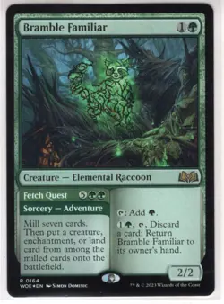 MTG Wilds Of Eldraine Foil Card #164 Bramble Familiar - Image 1