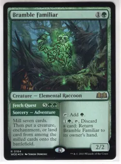 MTG Wilds Of Eldraine Foil Card #164 Bramble Familiar - Image 1