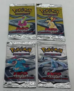 Lot of (4) WOTC Pokemon TCG Neo Genesis 1at Edition Booster Packs SEALED ARTSET - Image 1