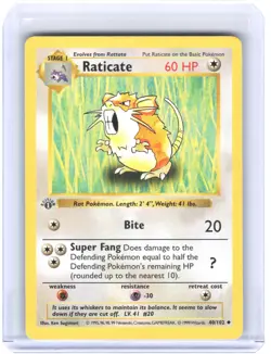 1999 Pokemon Raticate #40/102 Base Set (Shadowless) Non-Foil 1st Edition [HP] - Image 1