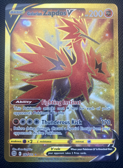 Galarian Zapdos V 182/172 Brilliant Stars Secret Rare NM Pokemon 2022 - Image 1